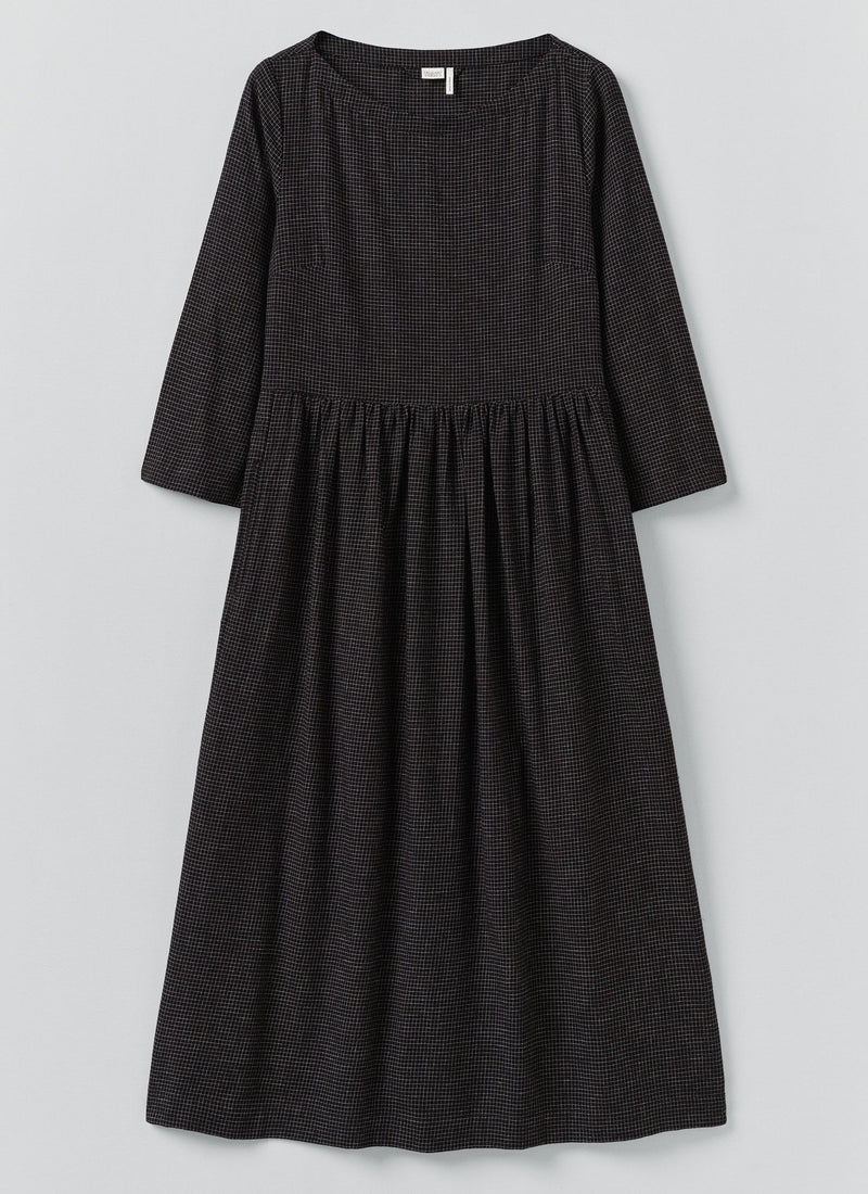 Freya Cotton Cashmere Dress | Black/Ecru
