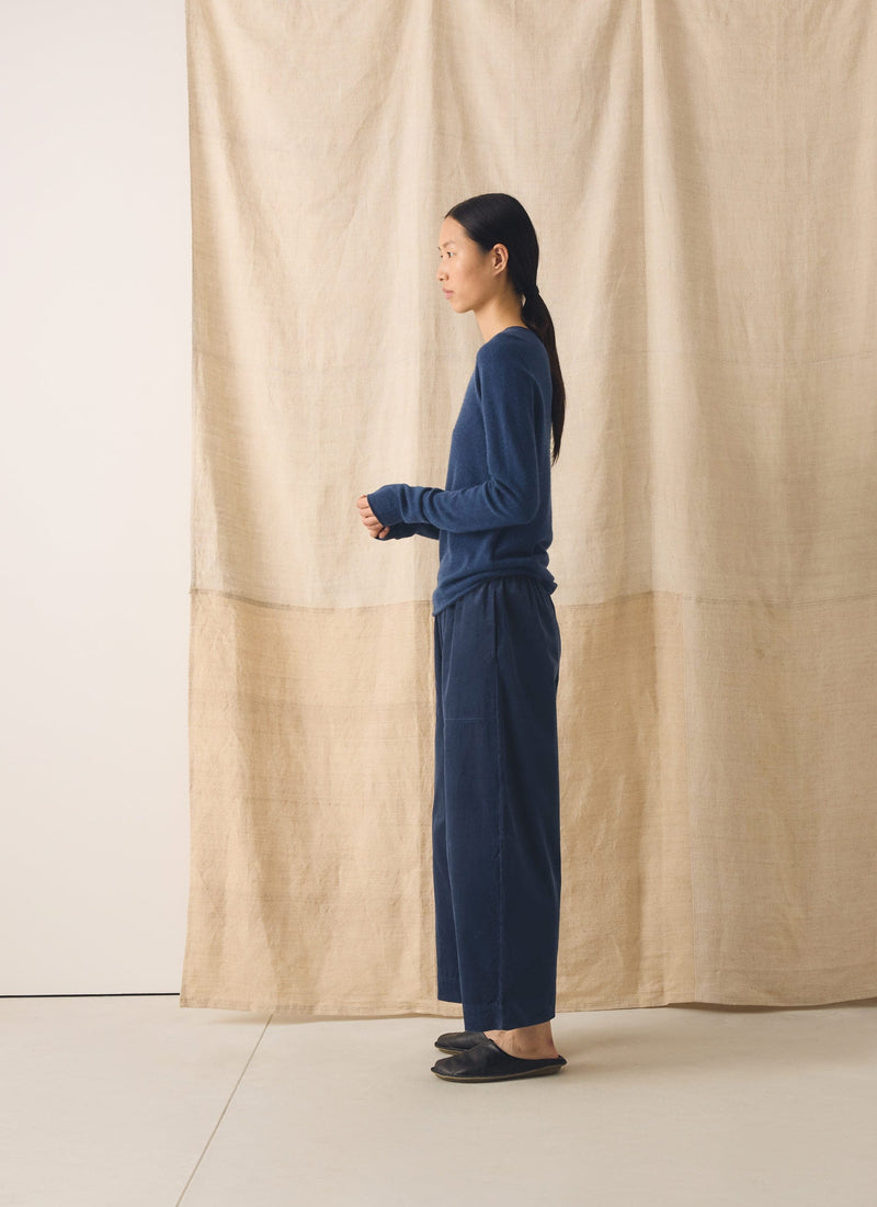 Wool Cashmere Neat Sweater | Midnight