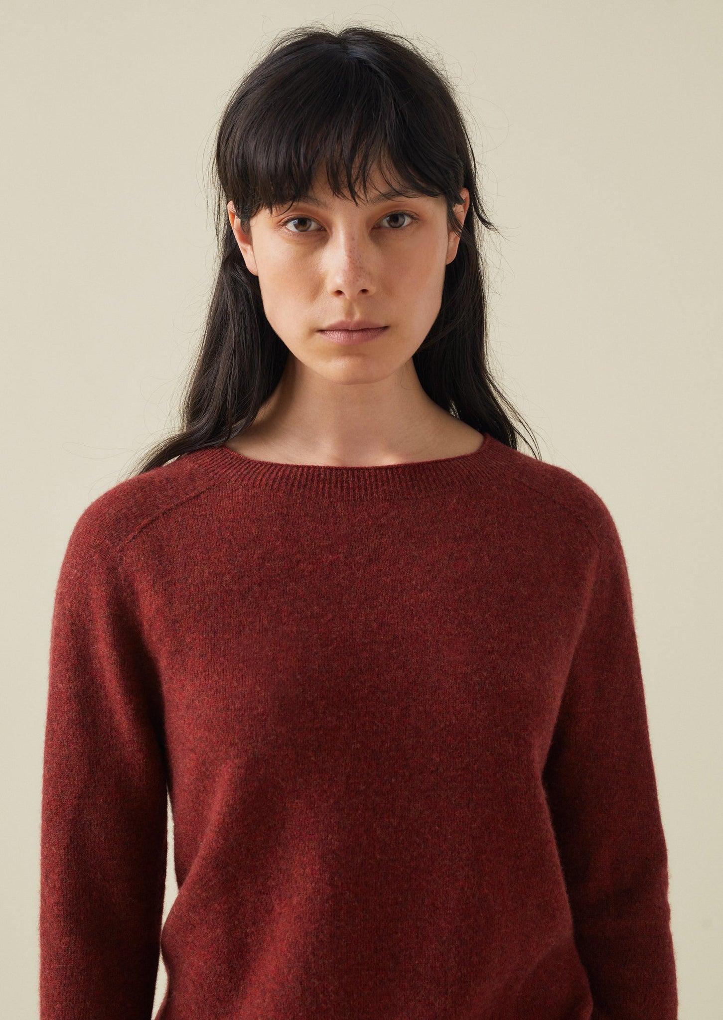 Wool Cashmere Neat Sweater | Russet