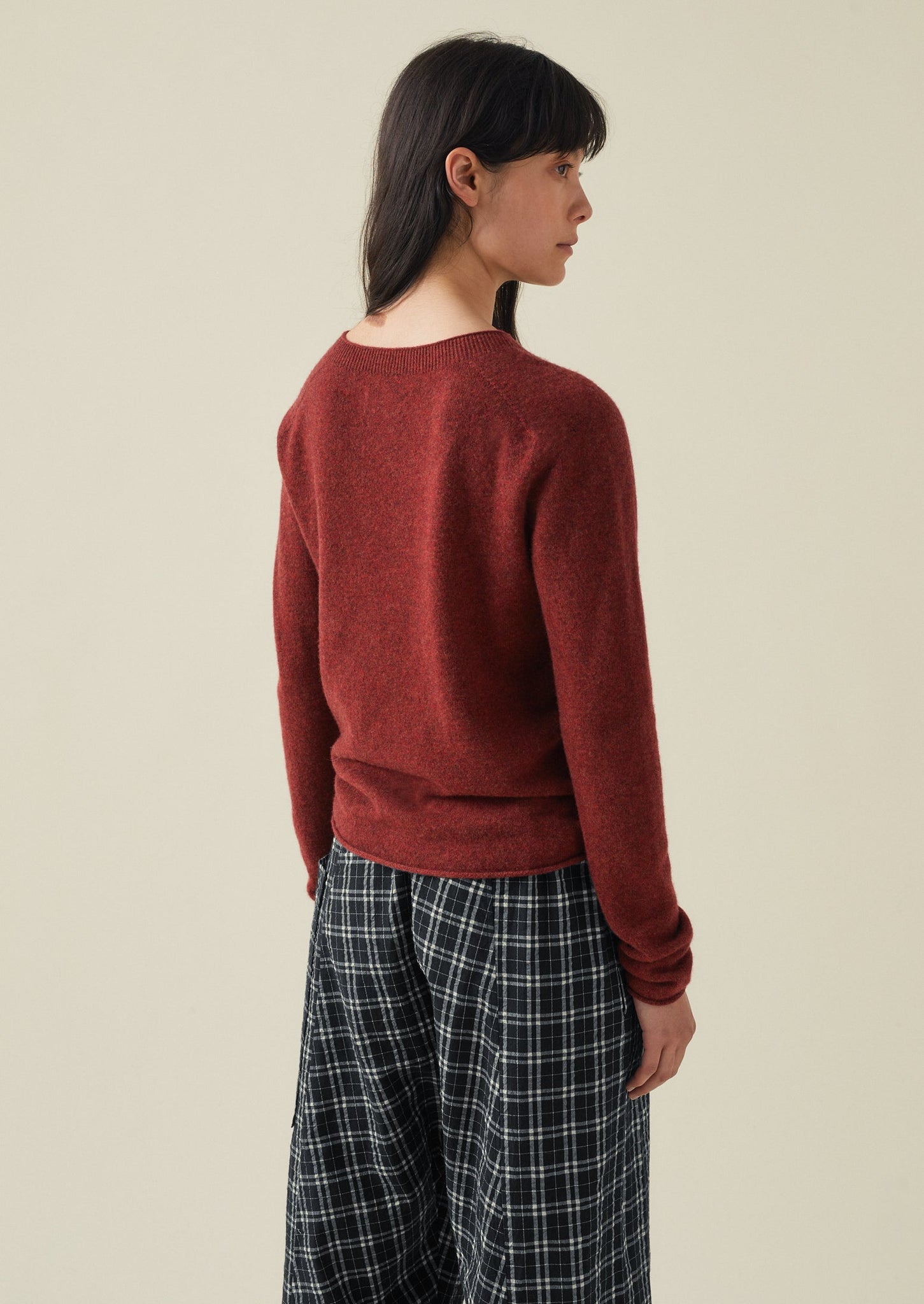 Wool Cashmere Neat Sweater | Russet