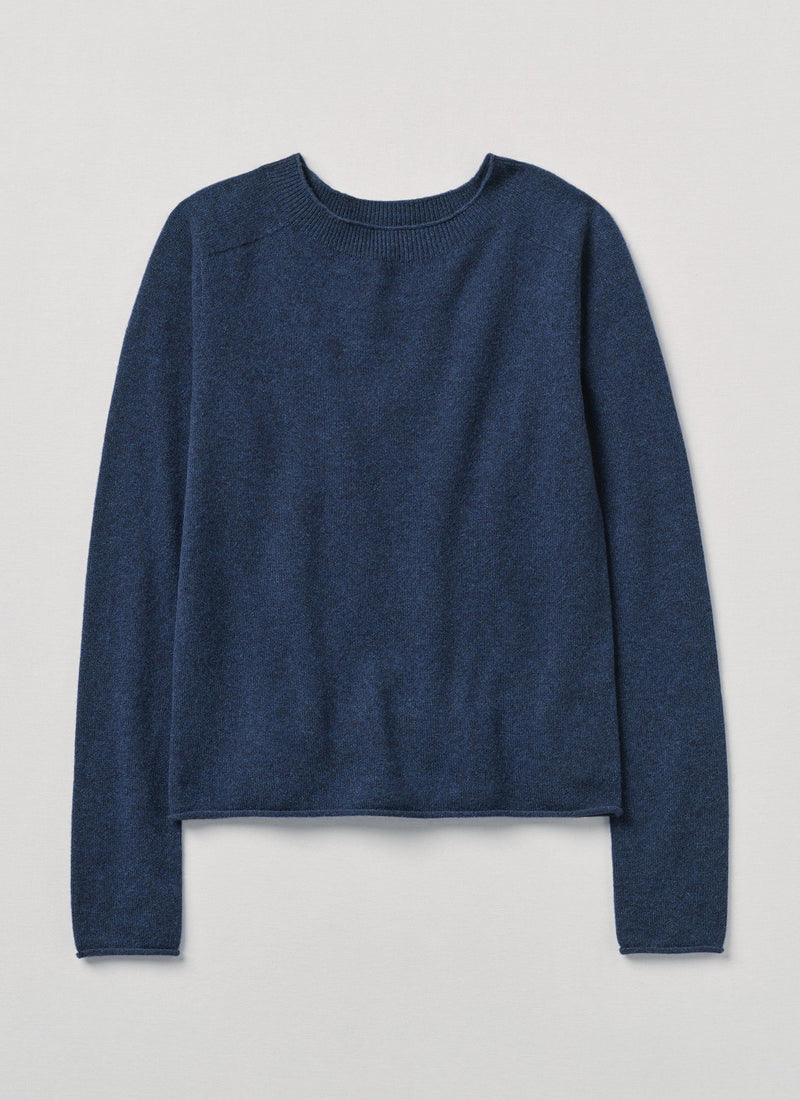 Wool Cashmere Neat Sweater | Midnight