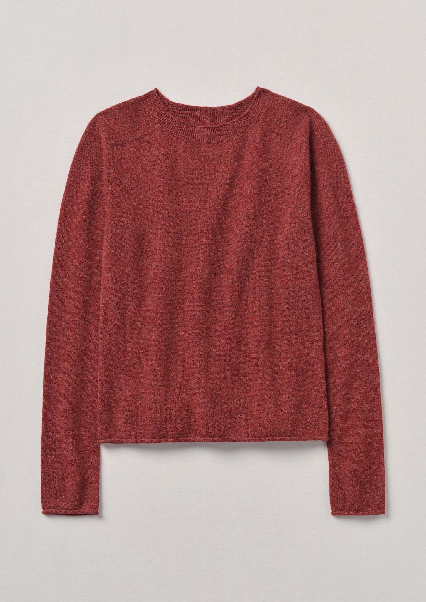 Wool Cashmere Neat Sweater | Russet