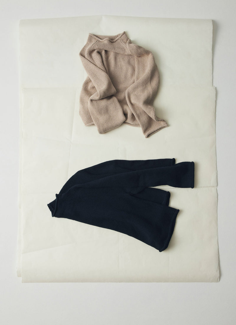 Cotton Linen Easy Sweater | Dark Navy