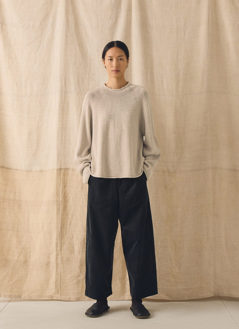 Cotton Linen Easy Sweater | Parchment