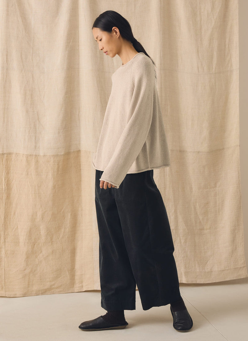Cotton Linen Easy Sweater | Parchment