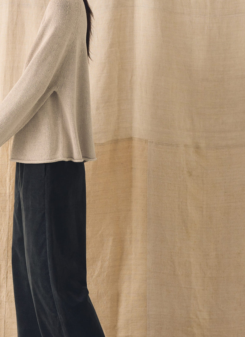 Cotton Linen Easy Sweater | Parchment