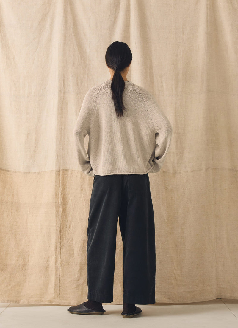 Cotton Linen Easy Sweater | Parchment