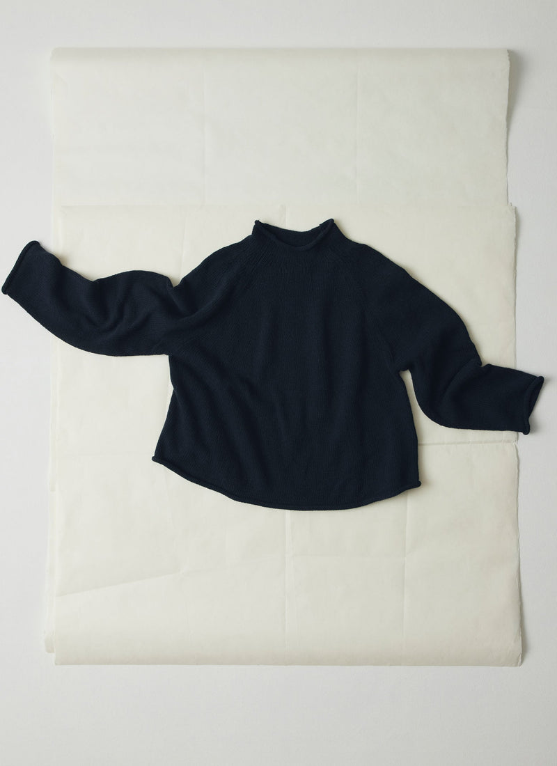 Cotton Linen Easy Sweater | Dark Navy