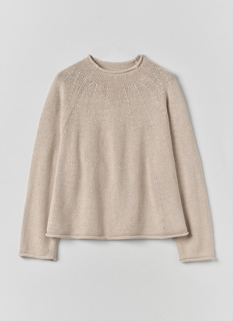 Cotton Linen Easy Sweater | Parchment