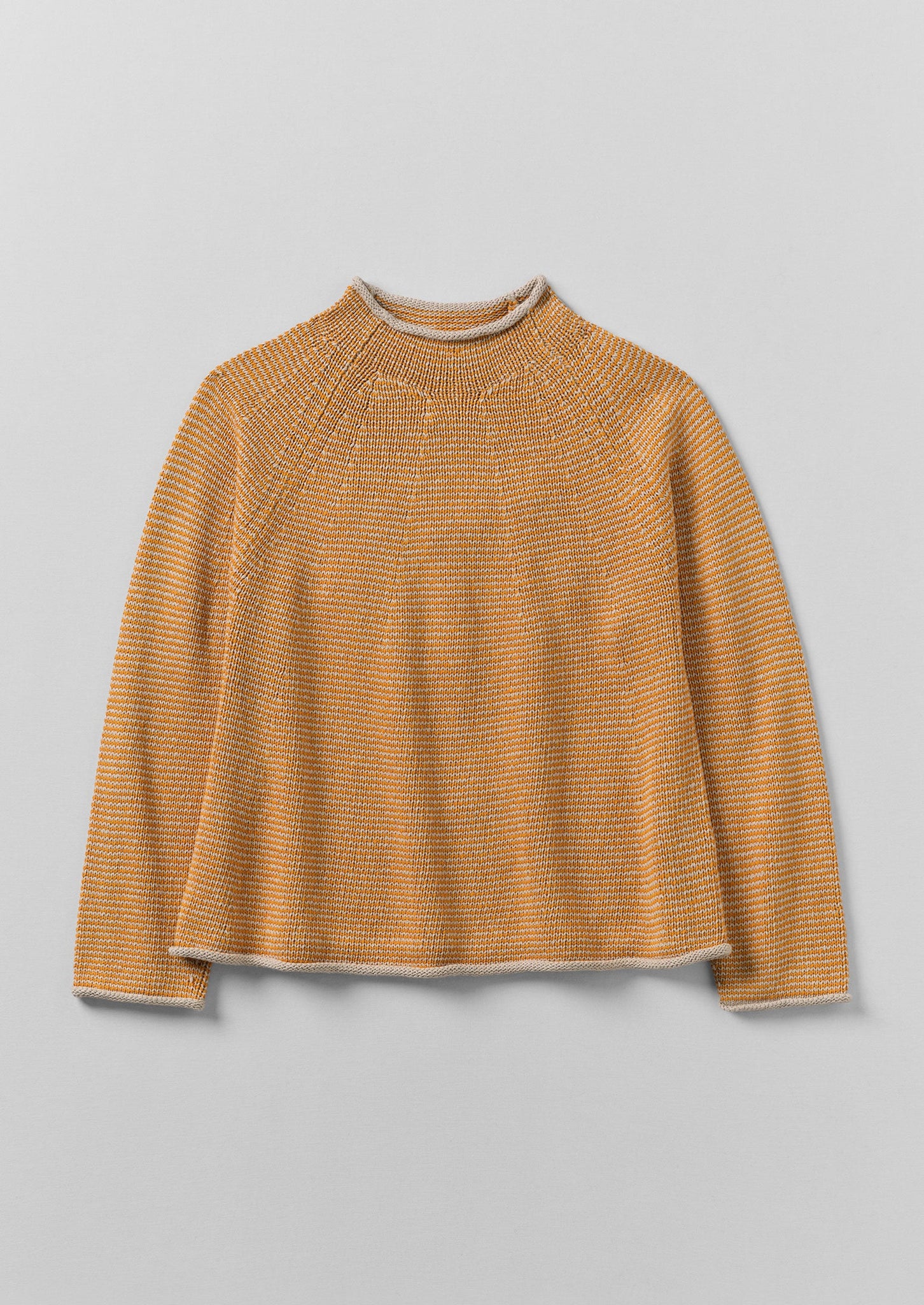Stripe Linen Cotton Sweater | Spice/Putty