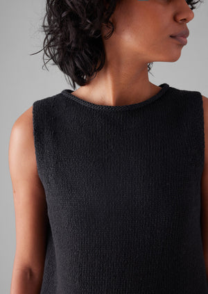 Linen Cotton Knitted Tank | Slate