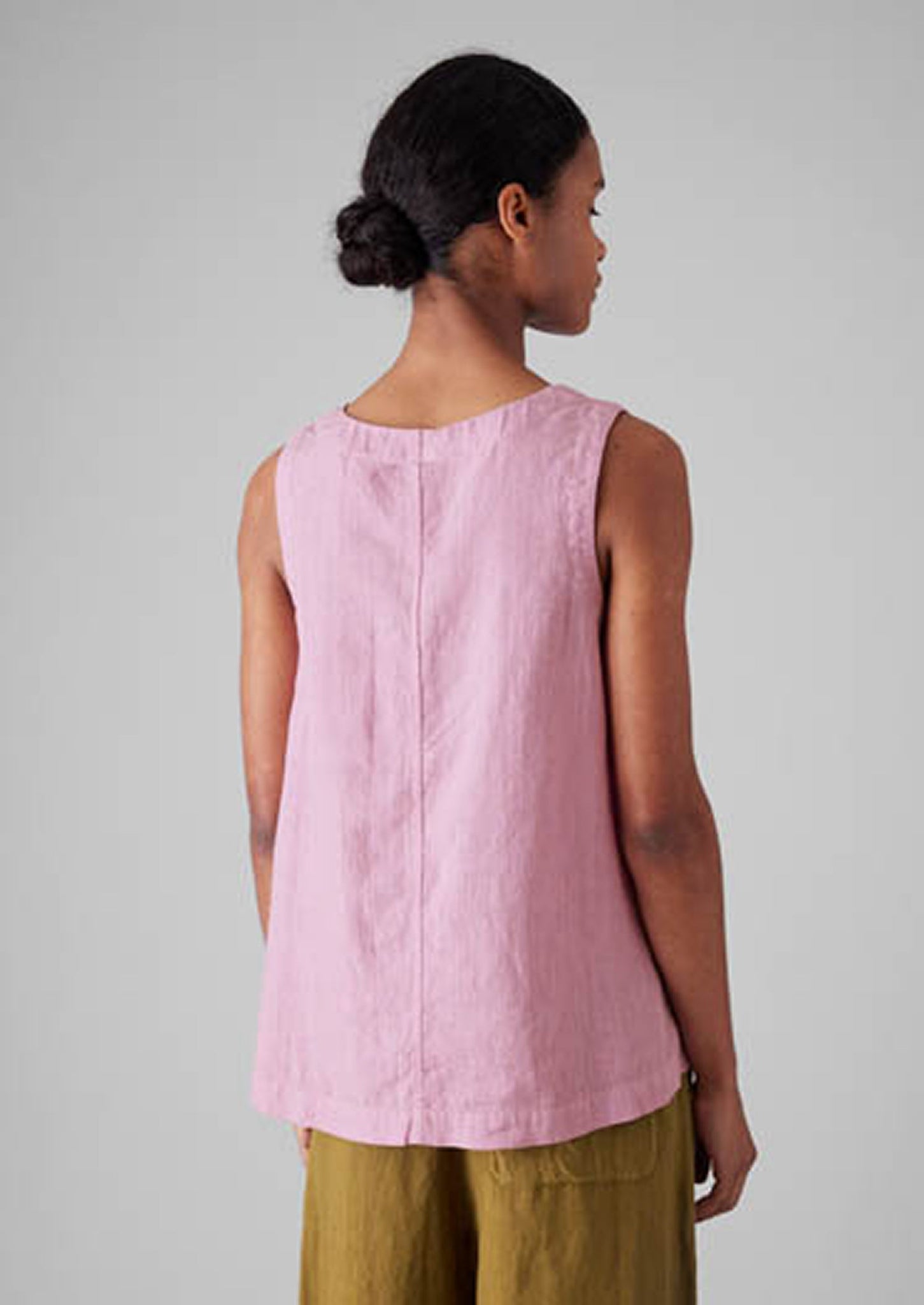 Garment Dyed Linen V-Neck Tank | Washed Berry