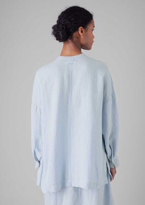 Garment Dyed Linen Oversized Shirt | Egg Blue