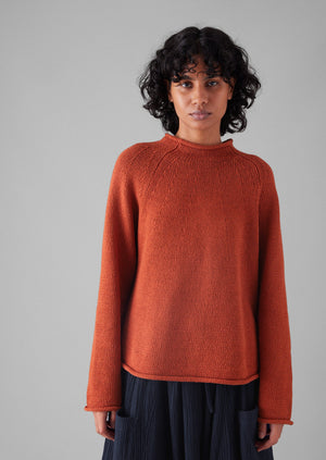 Organic Cotton Linen Easy Sweater | Red Fig