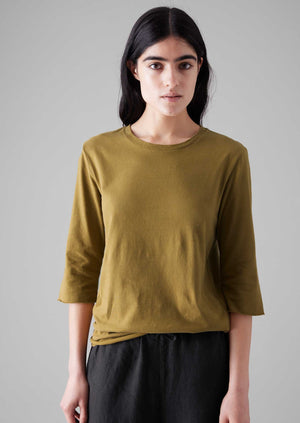 Cotton Half Sleeve Lounge Tee | Durian Green