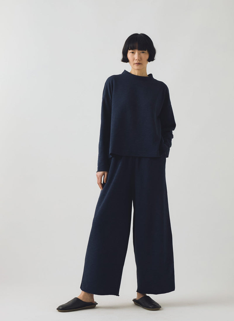 Loopback Jersey Easy Sweater | Midnight