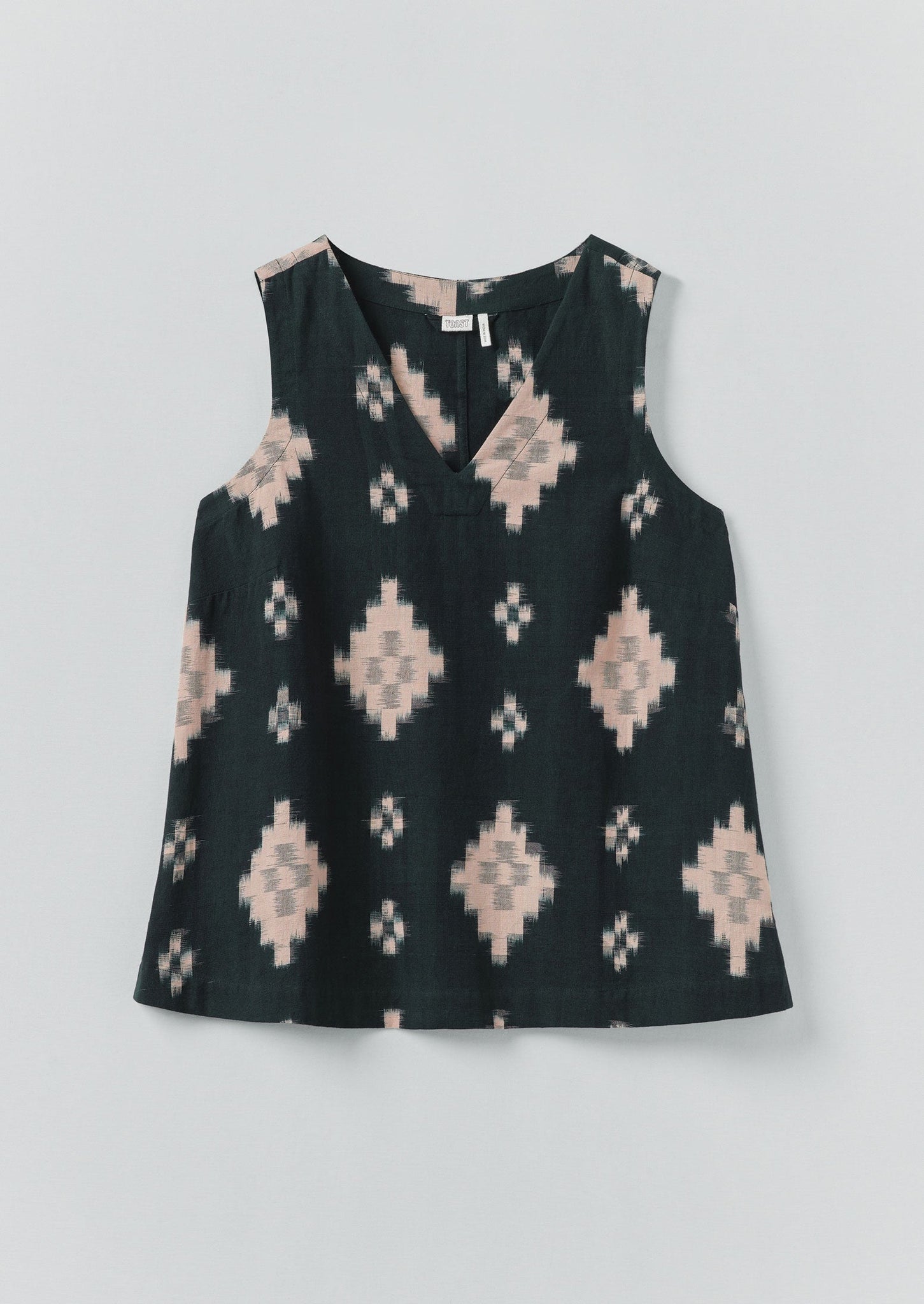 Fugue Ikat V-Neck Tank | Midnight/Sand