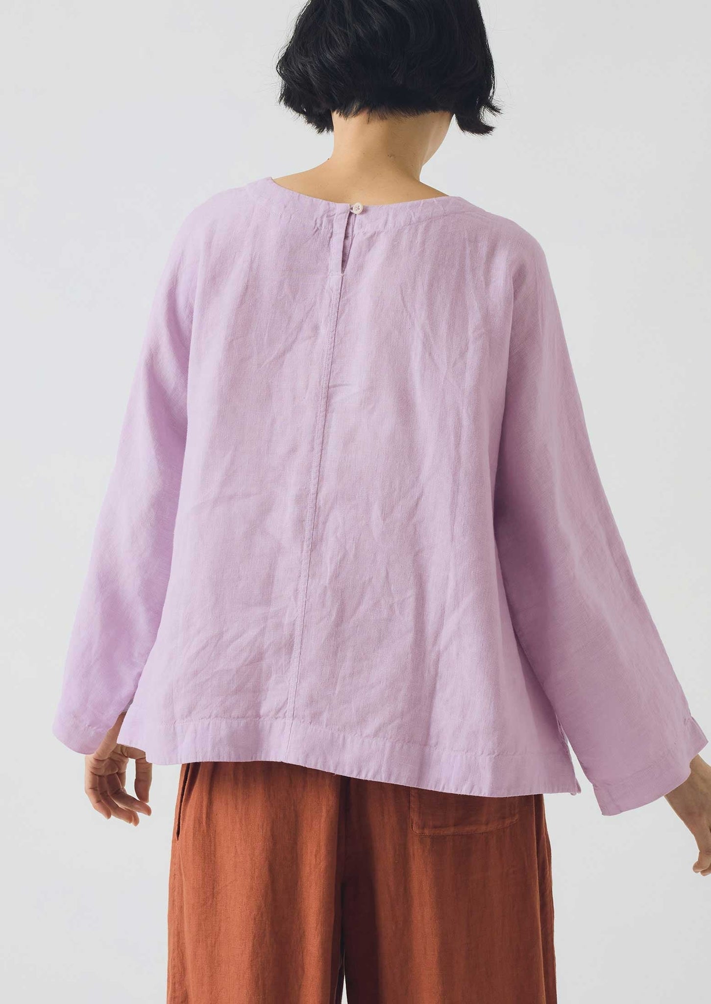 Garment Dyed Linen Top | Lilac