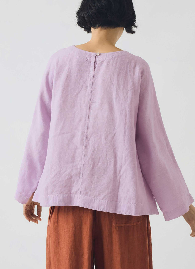 Garment Dyed Linen Top | Lilac