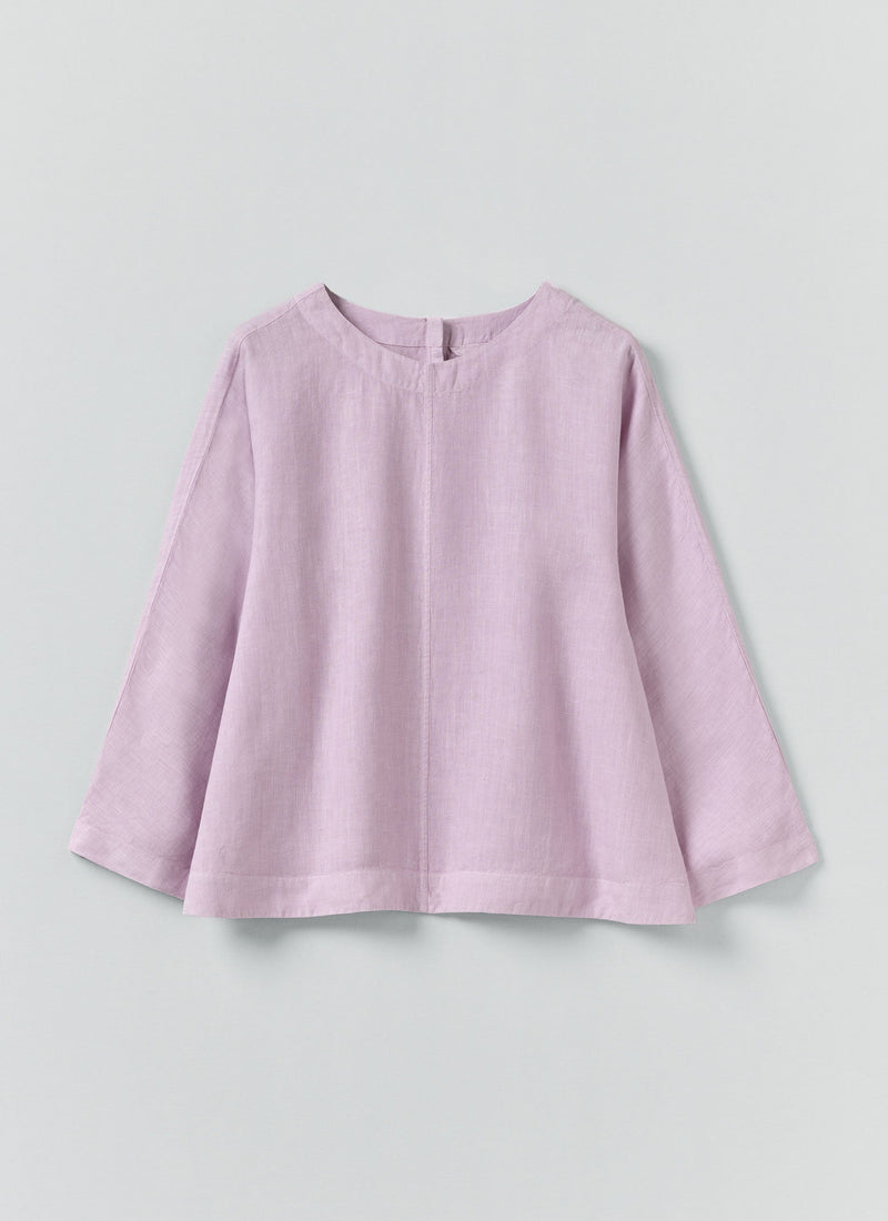Garment Dyed Linen Top | Lilac