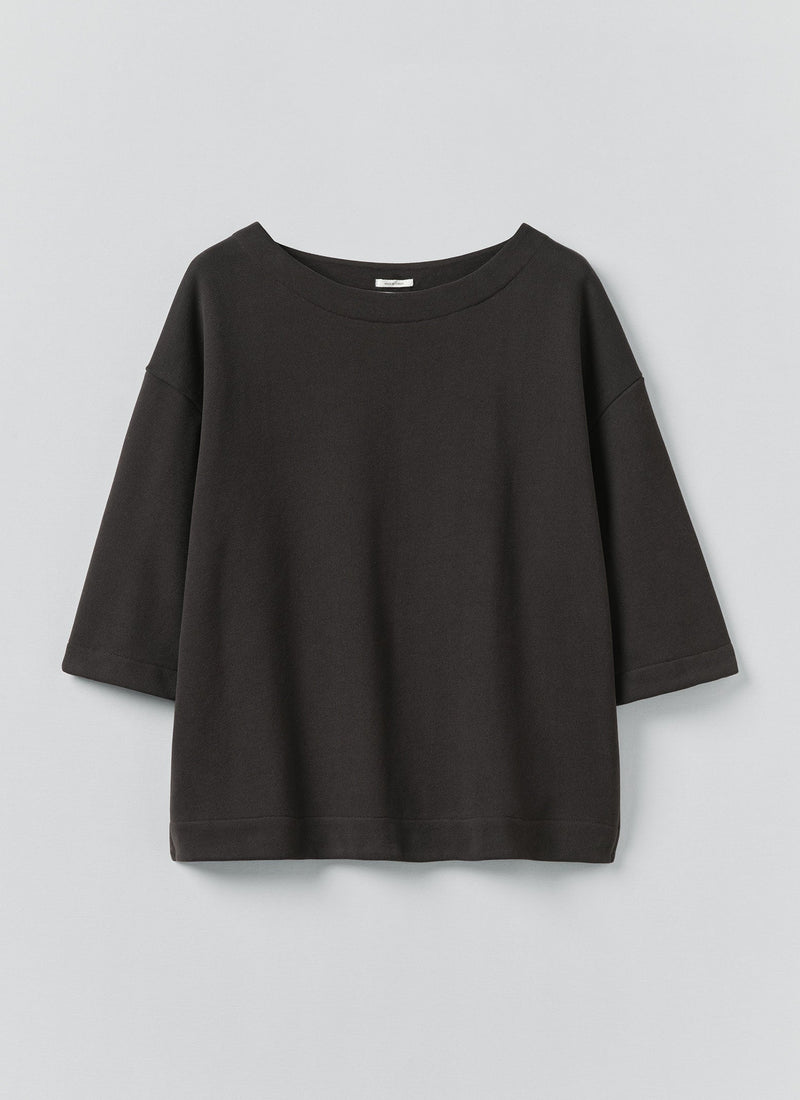 Square Cut Loopback Jersey Tee | Black Pepper