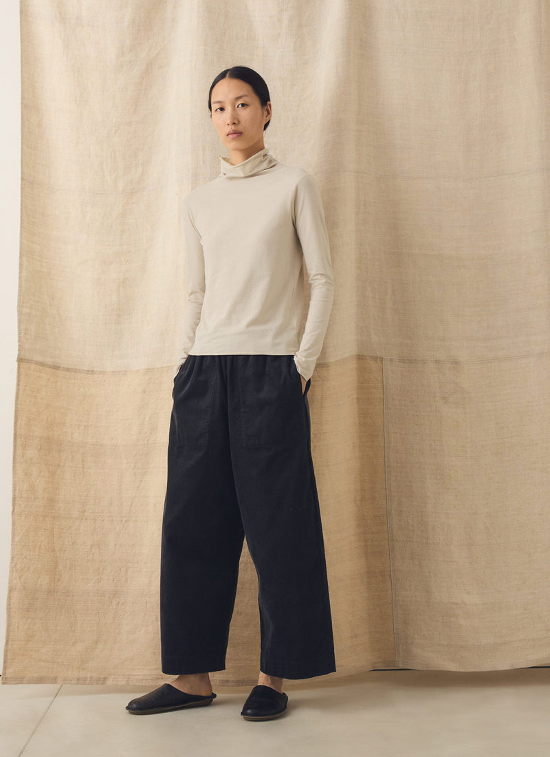 High Neck Soft Cotton Tee | Pebble Moon