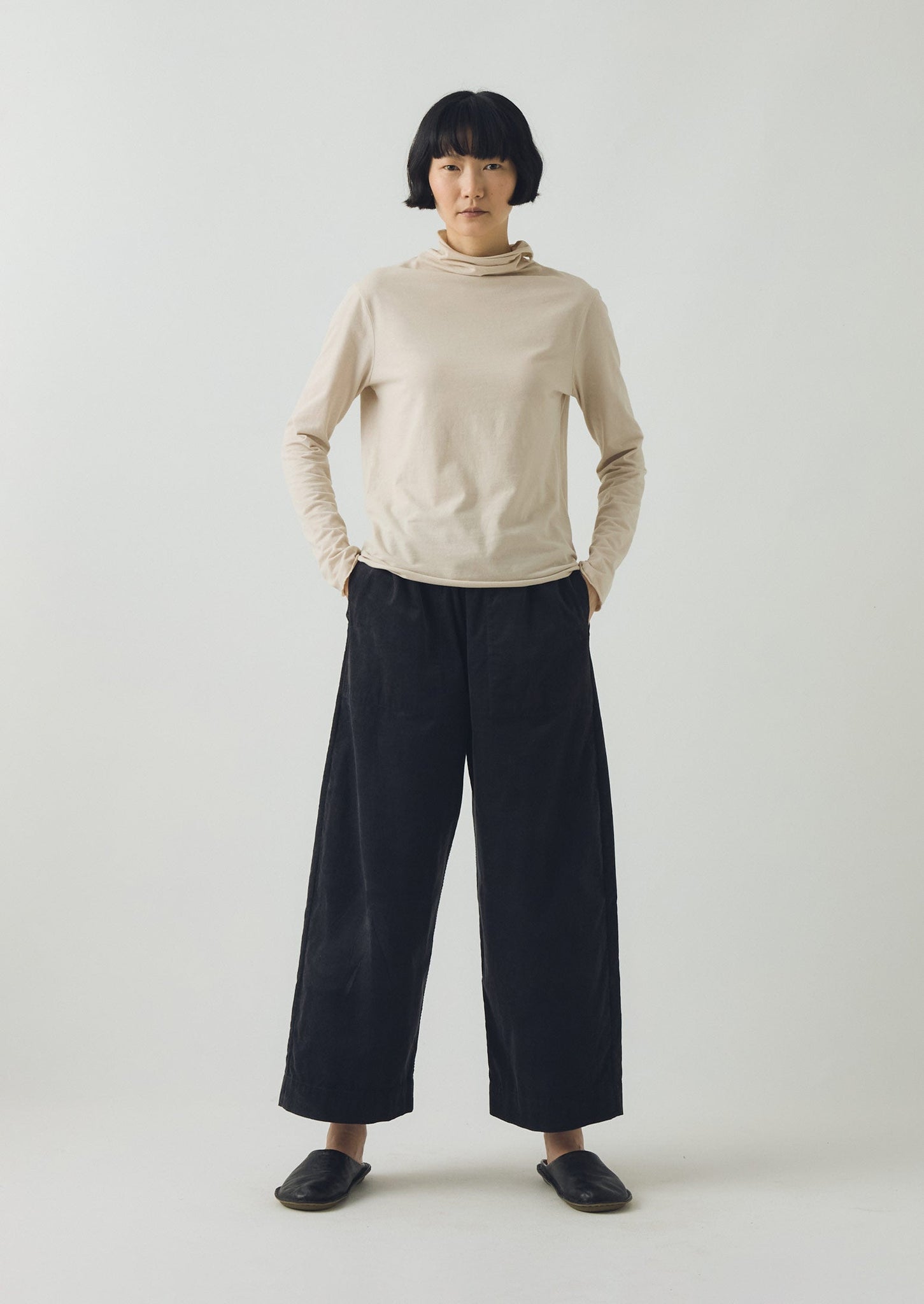 High Neck Soft Cotton Tee | Pebble Moon