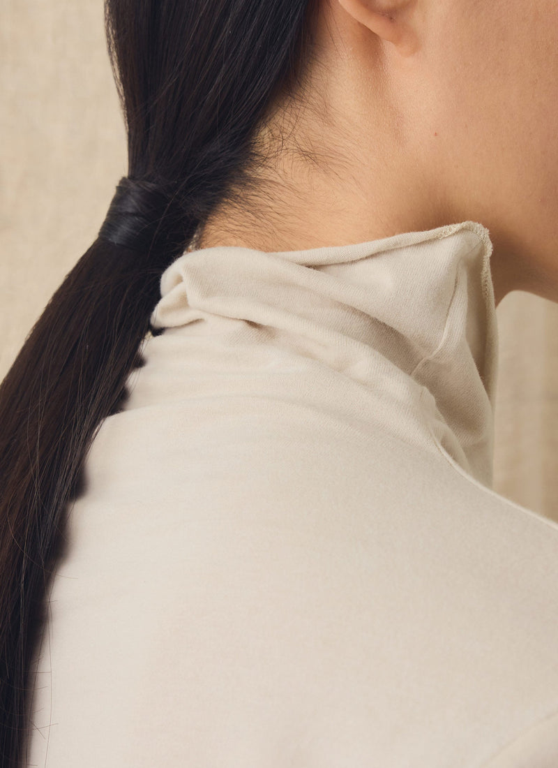 High Neck Soft Cotton Tee | Pebble Moon