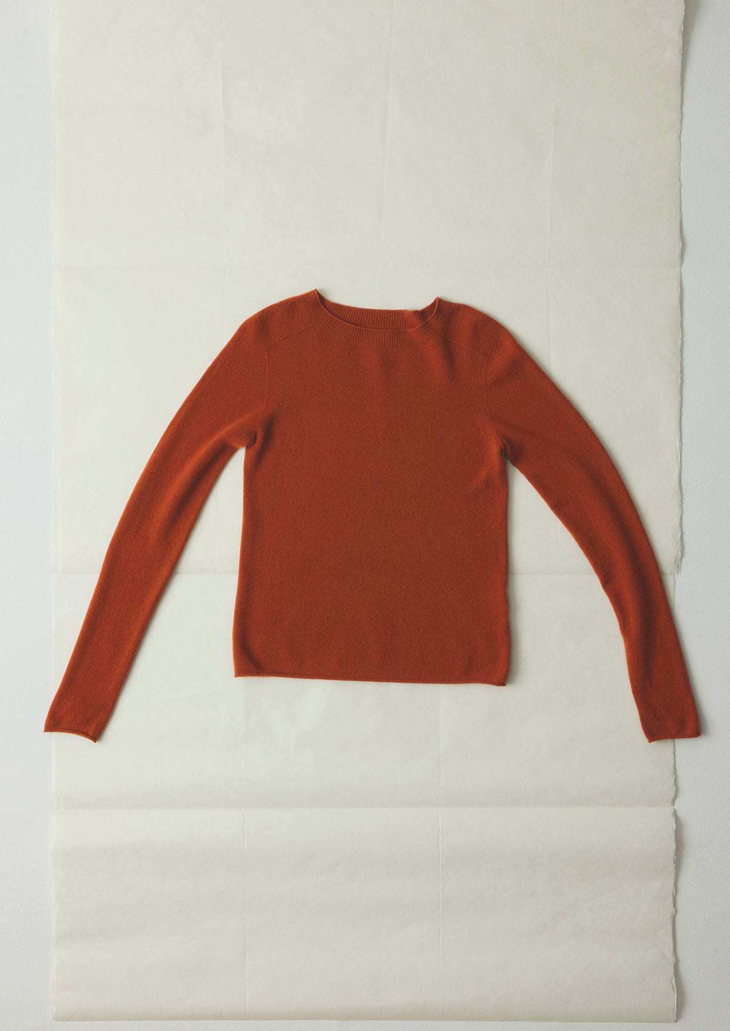 Wool Cashmere Neat Sweater | Burnt Sienna