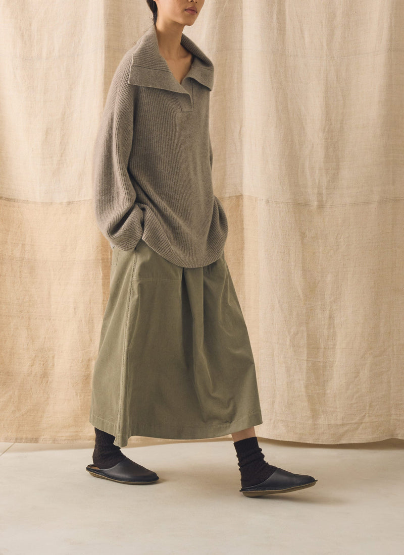 Ribbed Wool Cashmere Sweater | Oatmeal