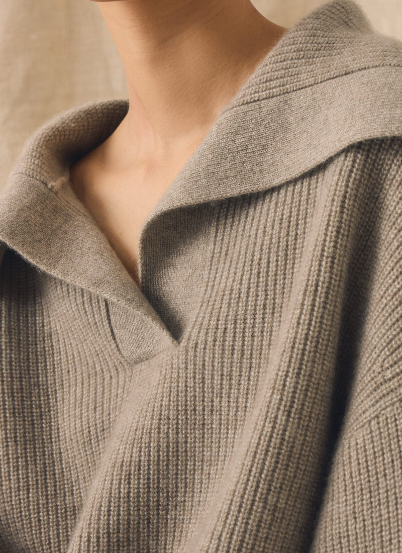 Ribbed Wool Cashmere Sweater | Oatmeal