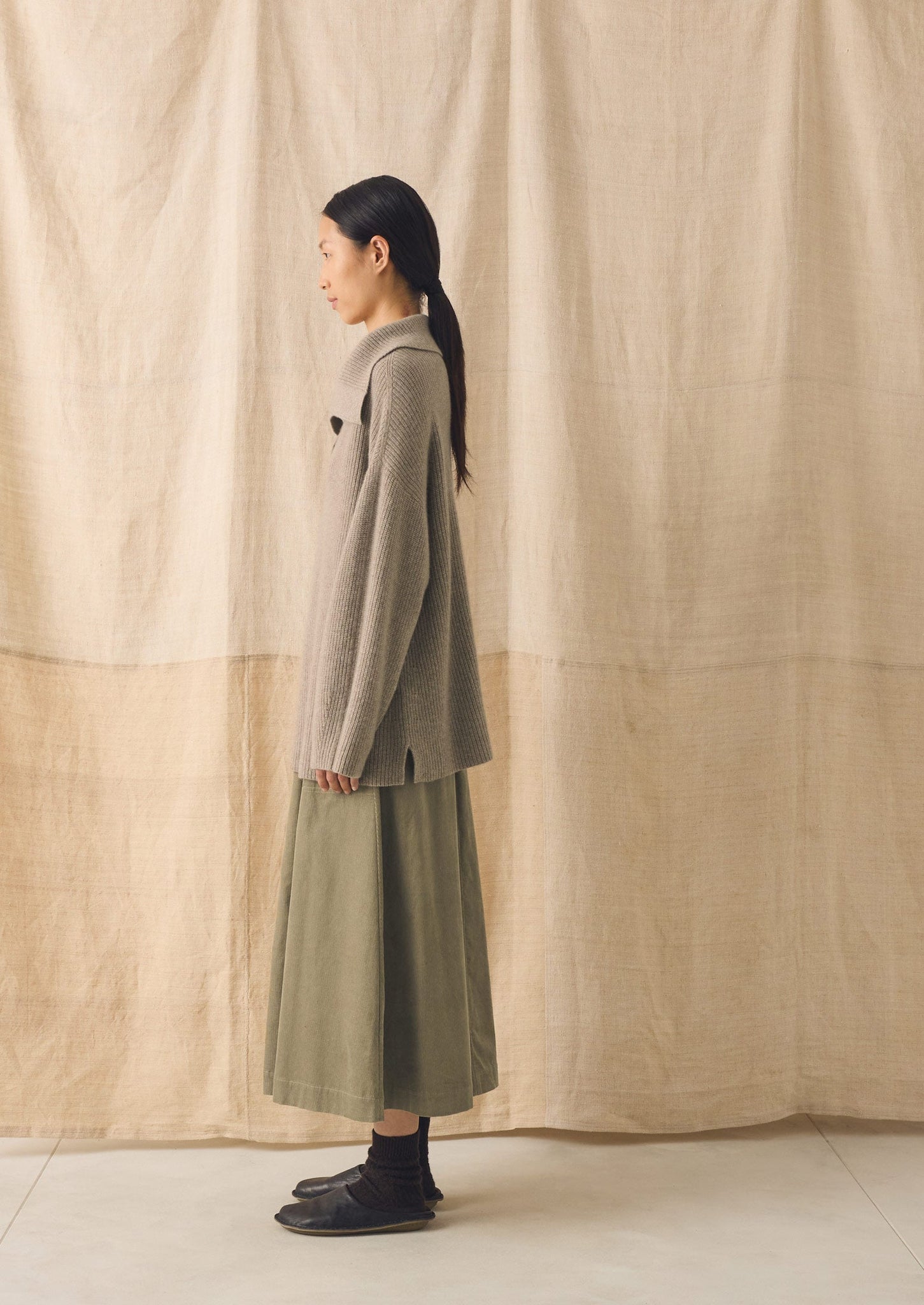 Ribbed Wool Cashmere Sweater | Oatmeal