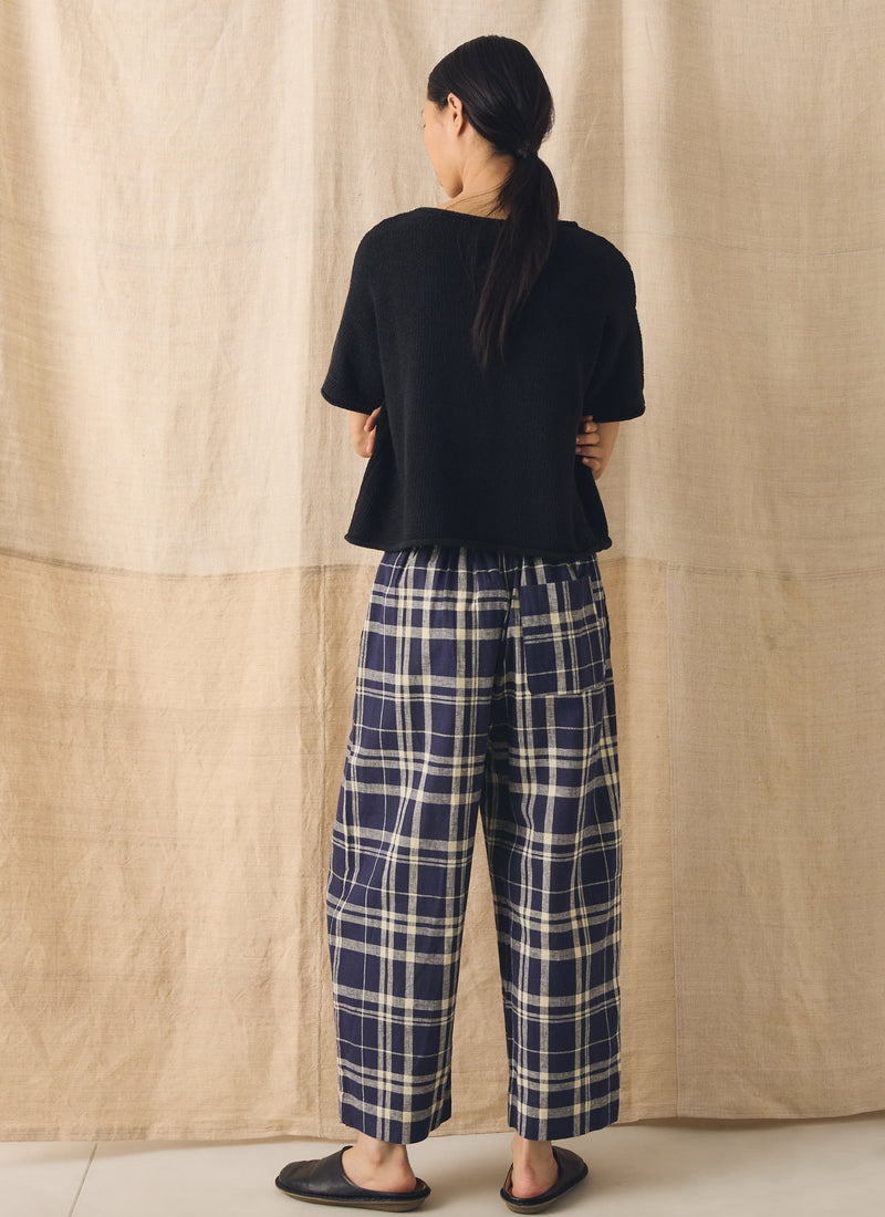 Knitted Cotton Linen Tee | Slate