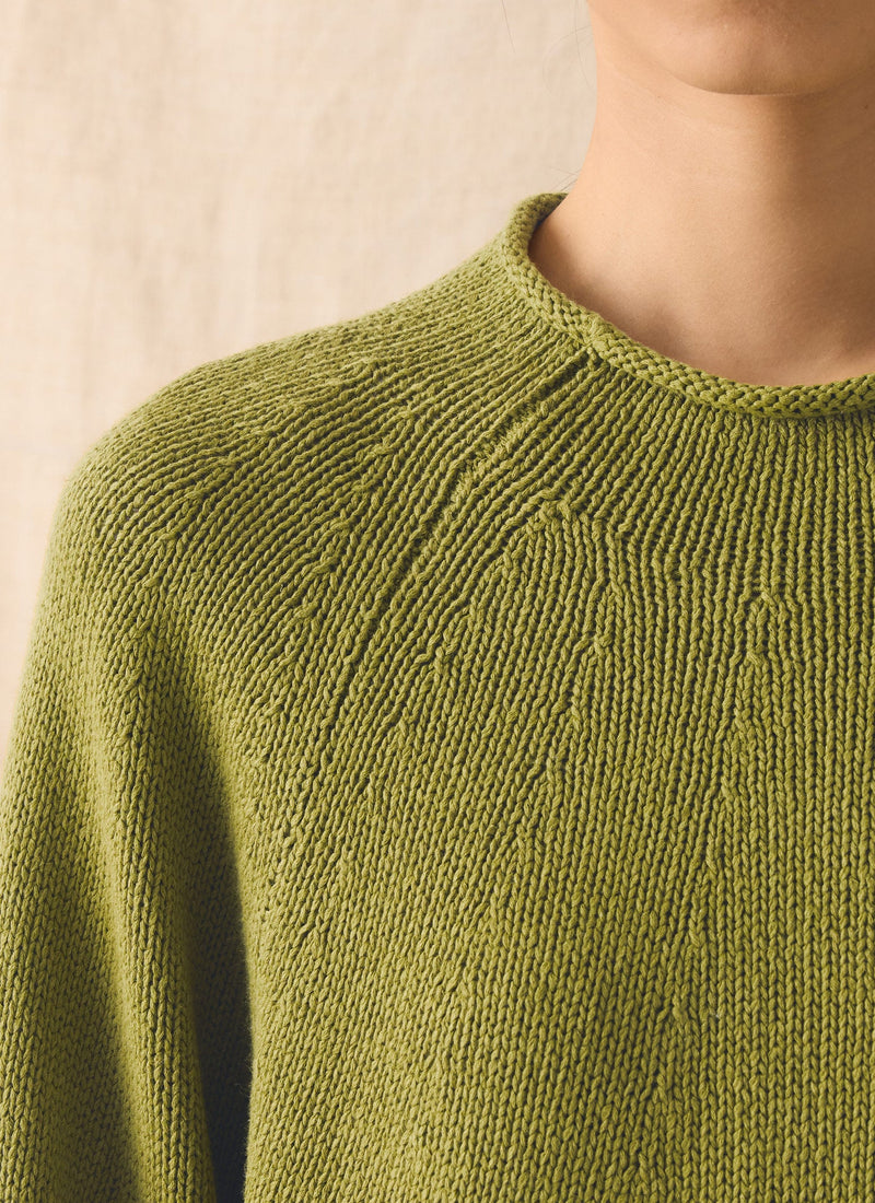 Cotton Linen Easy Sweater | Olivine
