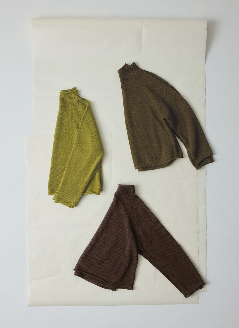 Cotton Linen Easy Sweater | Olivine