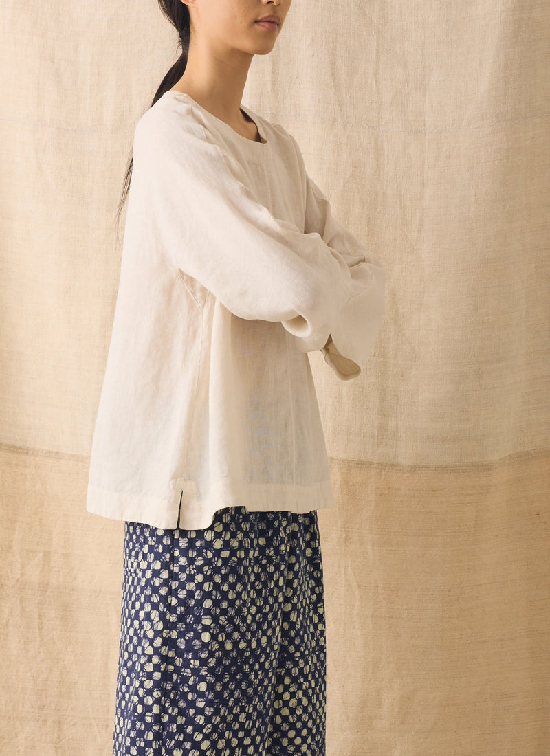Garment Dyed Linen Top | Oat