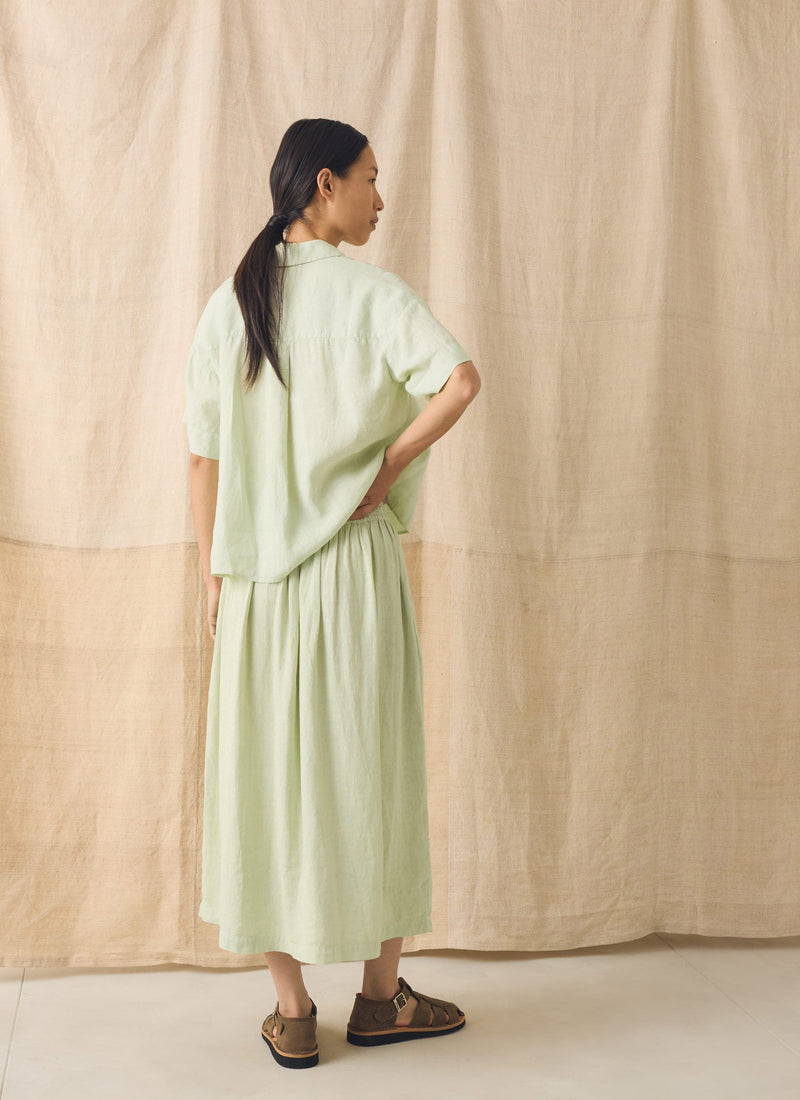 Garment Dyed Lightweight Linen Shirt | Mint Tea