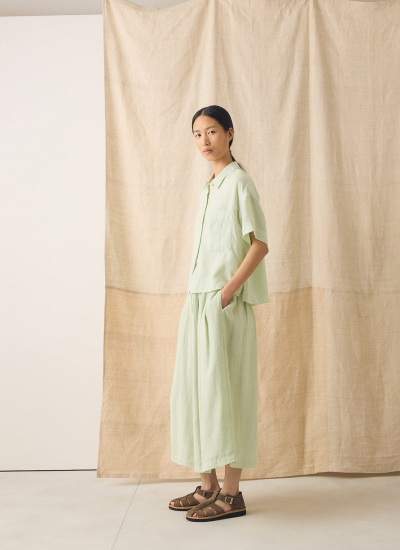 Garment Dyed Lightweight Linen Shirt | Mint Tea