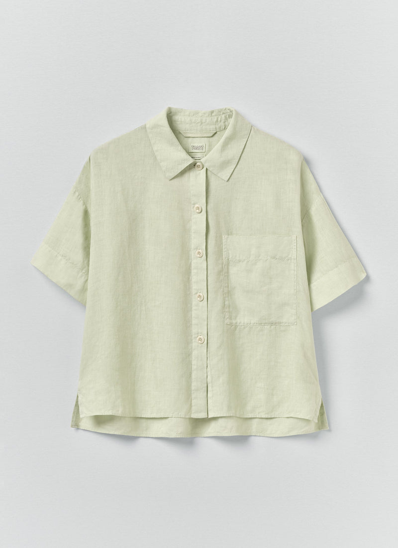 Garment Dyed Lightweight Linen Shirt | Mint Tea