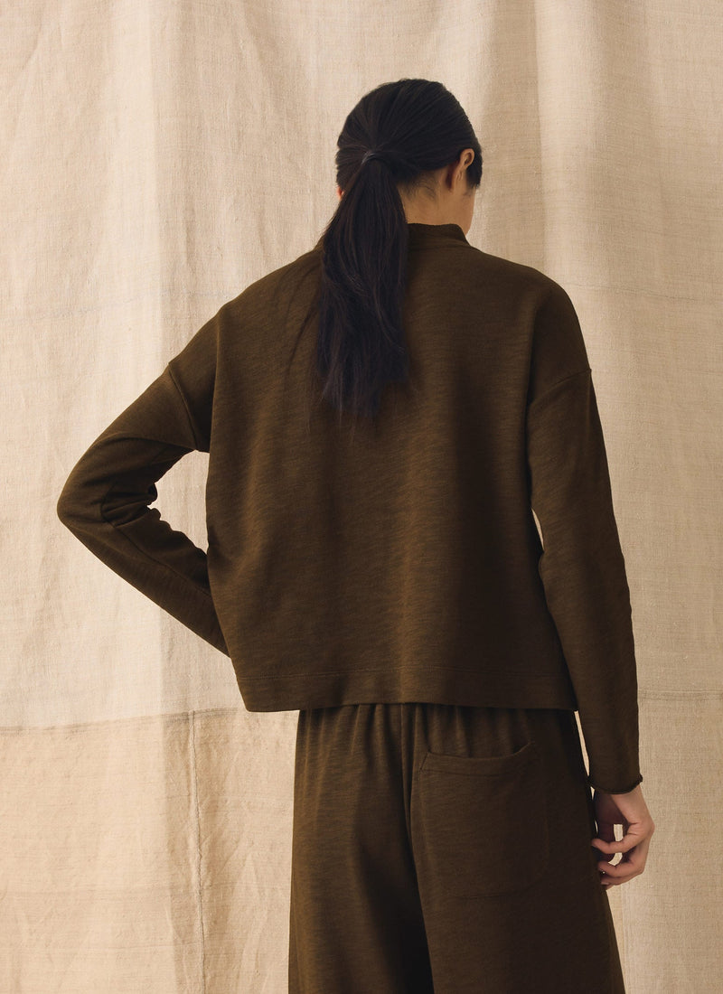Loopback Jersey Easy Sweater | Dark Olive