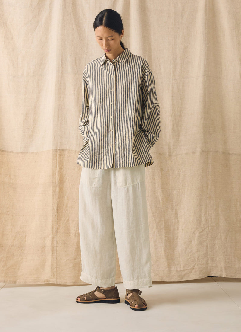 Tablier Stripe Easy Cotton Shirt | Workshop Blue