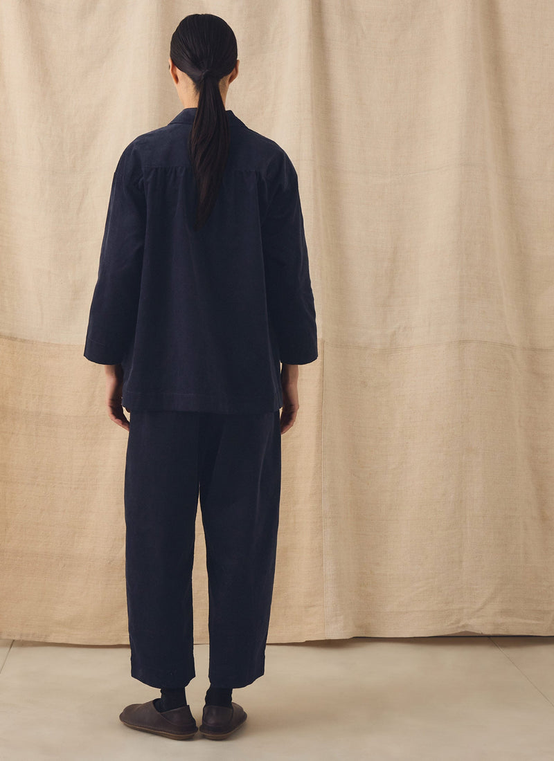Organic Cord Smock Top | Midnight