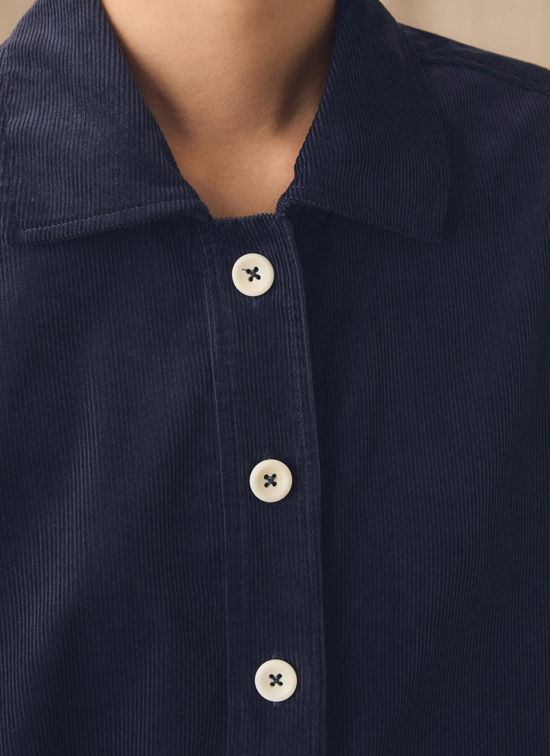 Organic Cord Smock Top | Midnight