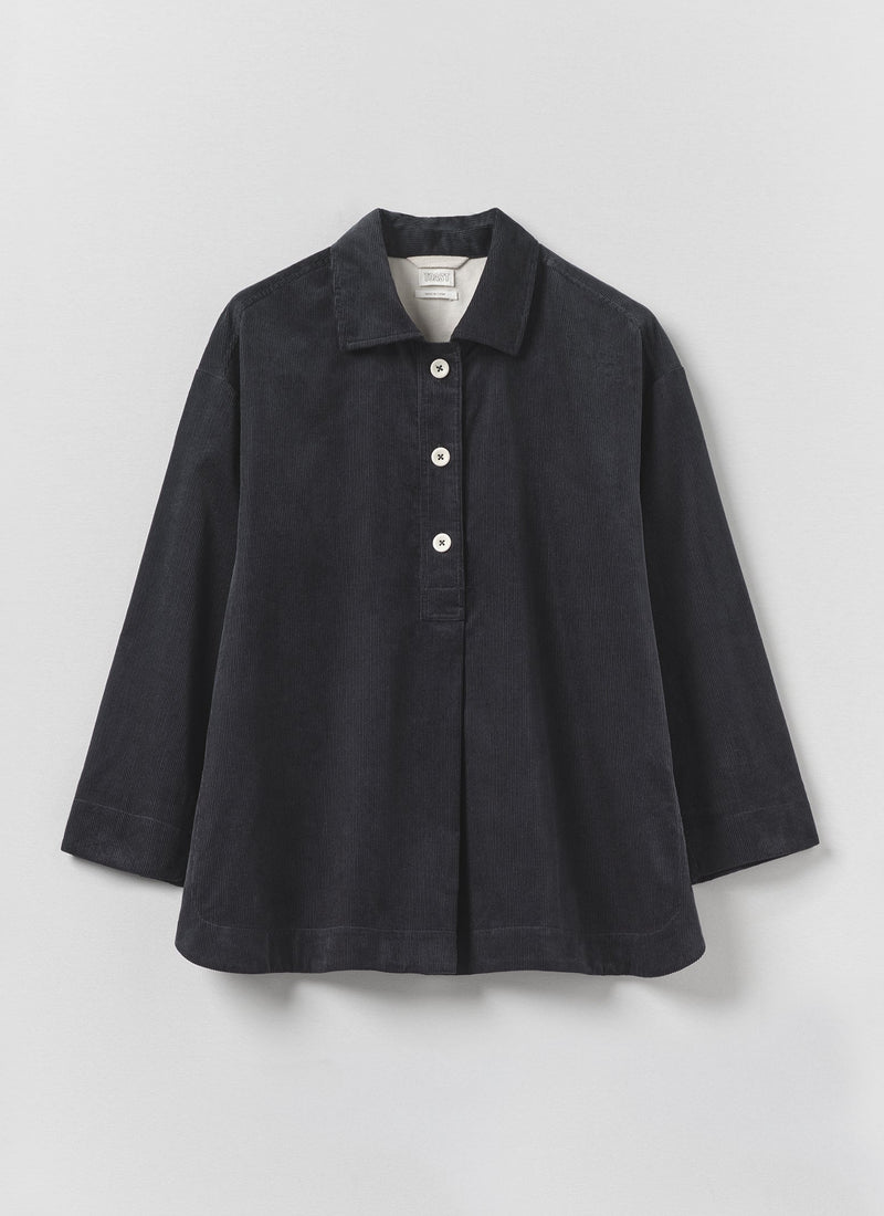 Organic Cord Smock Top | Midnight