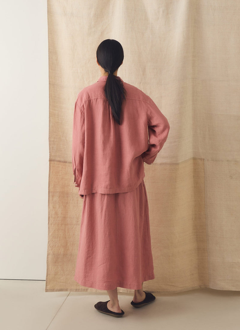Garment Dyed Linen Easy Shirt | Dusty Rose