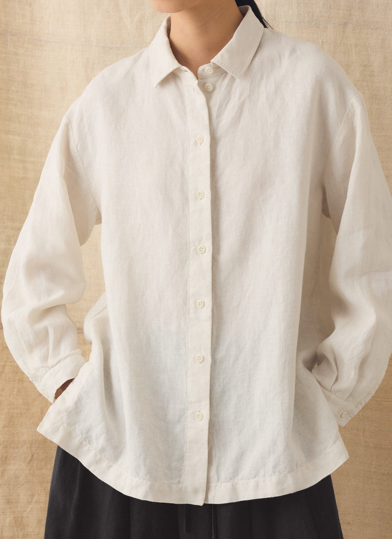 Garment Dyed Linen Easy Shirt | Oat