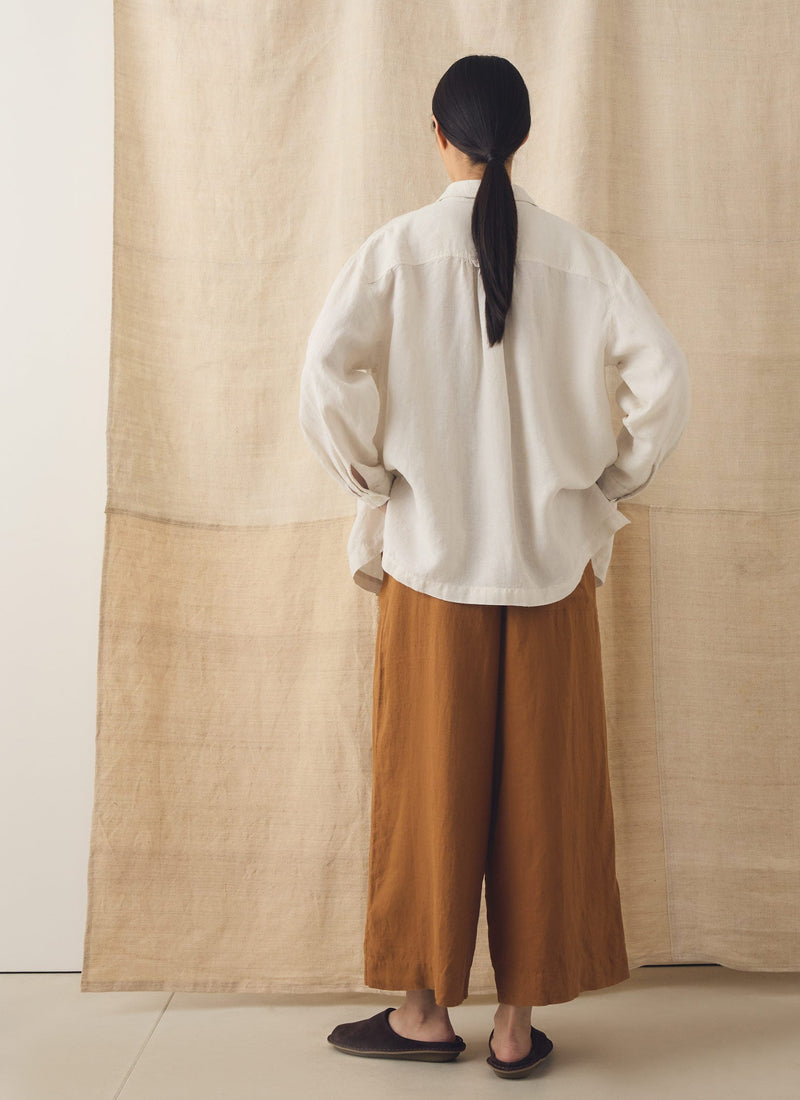 Garment Dyed Linen Easy Shirt | Oat