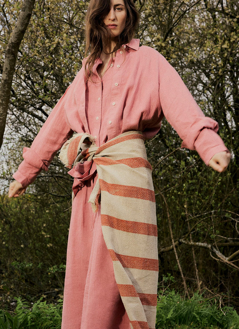 Garment Dyed Linen Easy Shirt | Dusty Rose