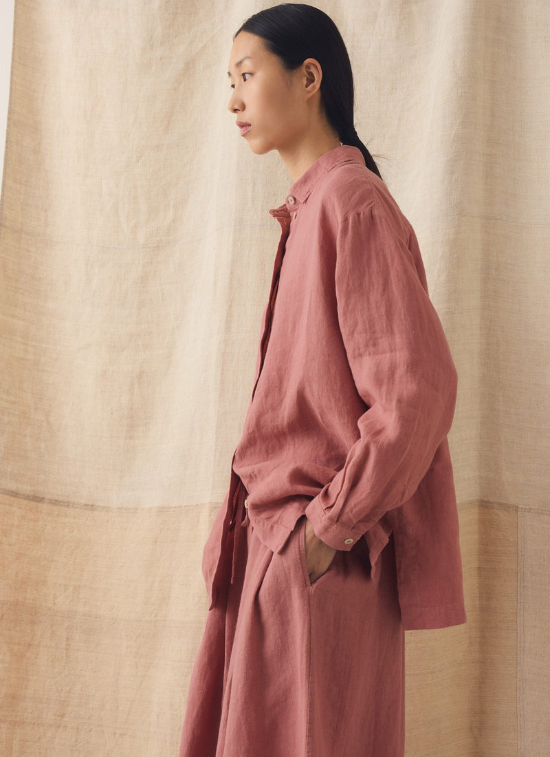 Garment Dyed Linen Easy Shirt | Dusty Rose
