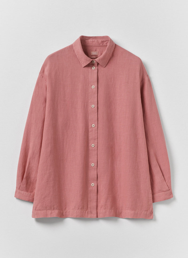 Garment Dyed Linen Easy Shirt | Dusty Rose